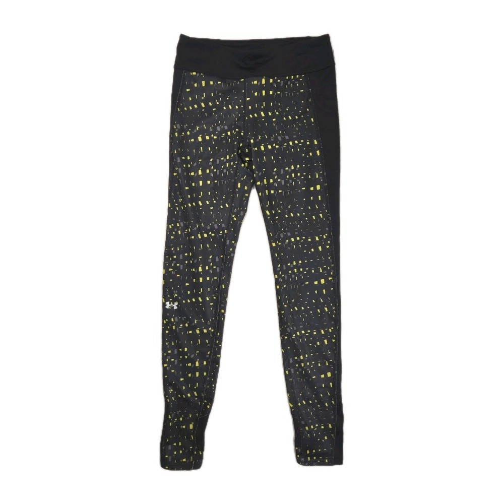 NWT Under Armour Compression Running Legging ColdGear Womens Sm Black Neon Print